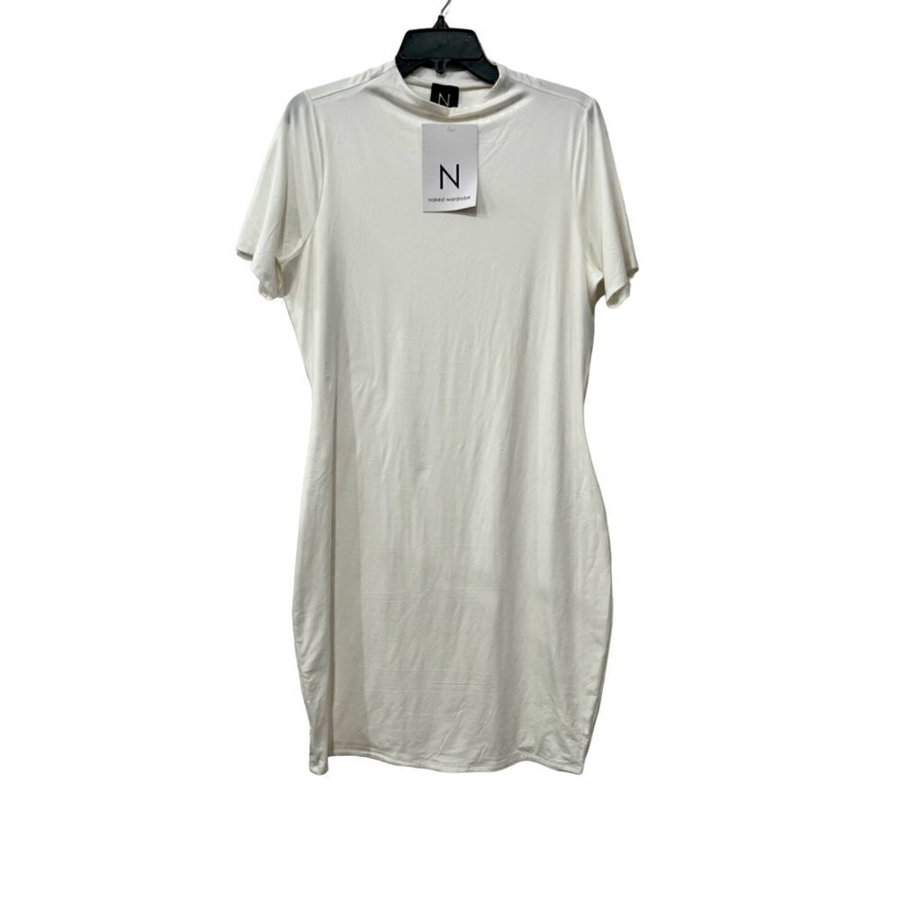 New N BY NAKED WARDROBE Size 2x Bare Body-Con Minidress White